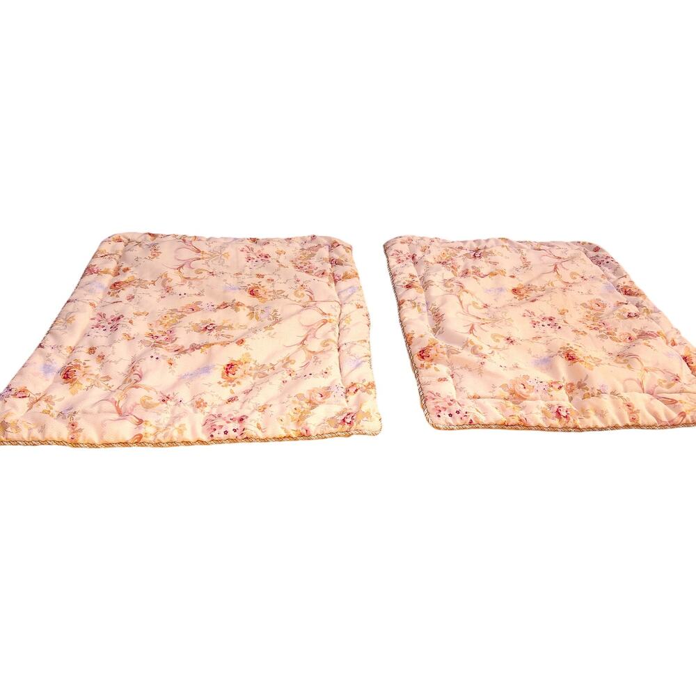 Vintage JCPenney At Home Collection Quilted Floral Pillow Shams Set of 2